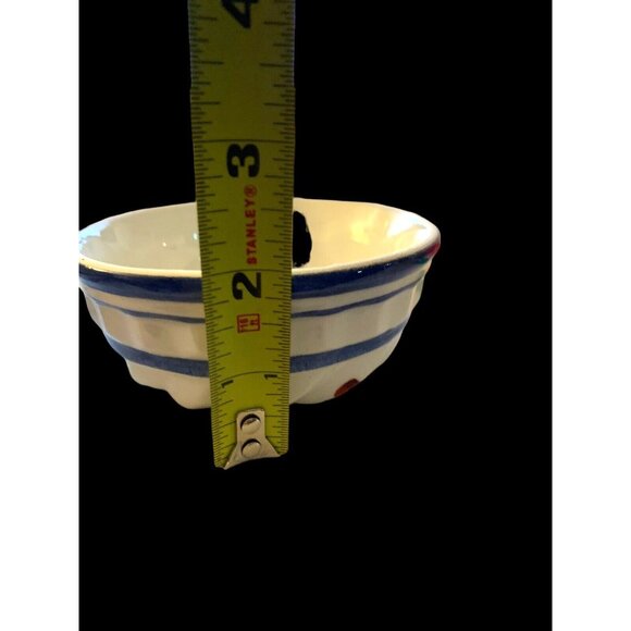 Vintage Neiman Marcus Ceramic Jello Molds Made Italy White Blue Floral Set of 3 - Picture 8 of 10